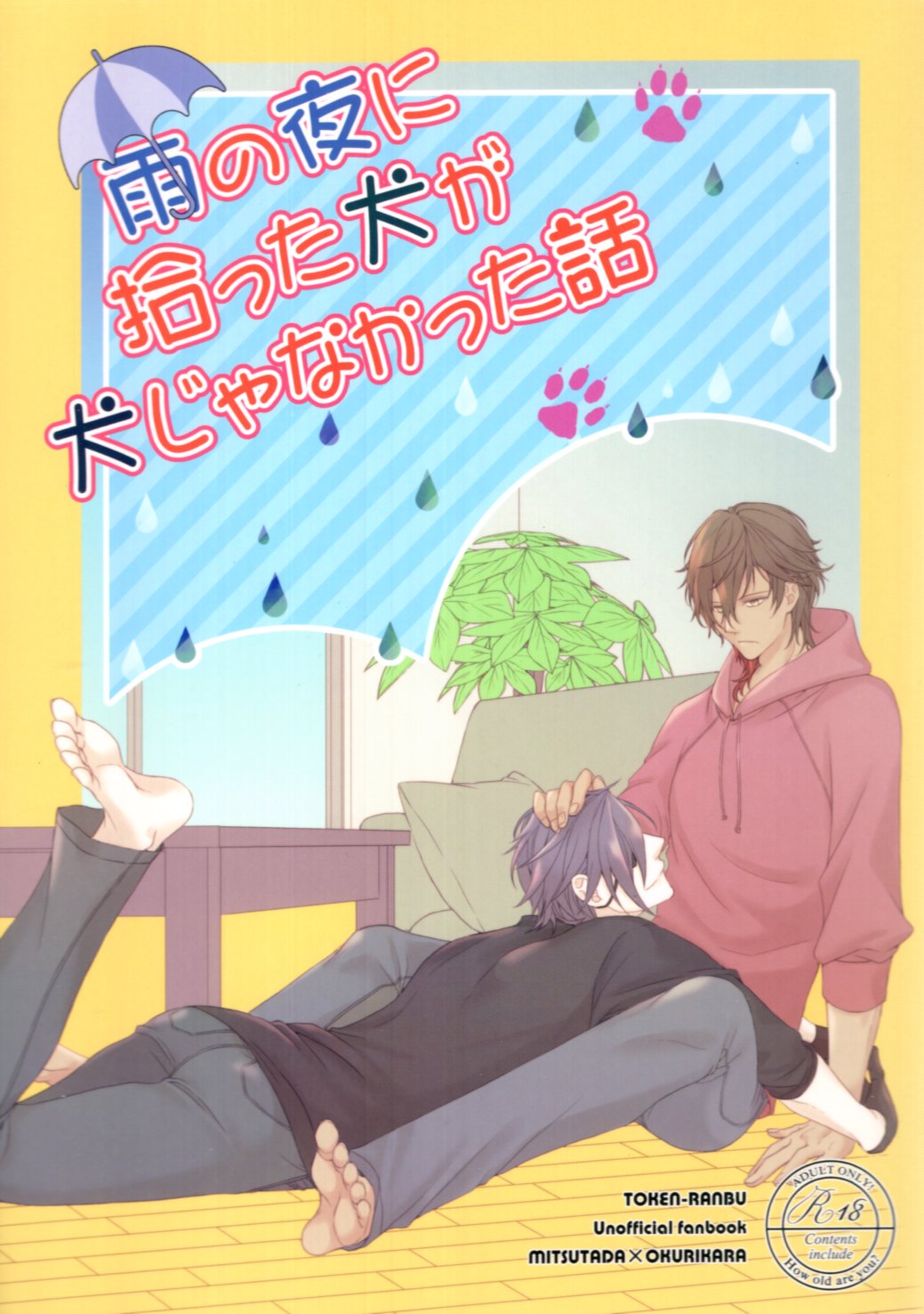 [Boys Love (Yaoi) : R18] Doujinshi - Touken Ranbu / Shokudaikiri Mitsutada x Ookurikara (雨の夜に拾った犬が犬じゃなかった話) / Charogohan