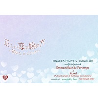 [Boys Love (Yaoi) : R18] Doujinshi - Novel - Final Fantasy XIV / Emmanellain De Fortemps (【小説】正しい恋の始め方～初めてのエマシカ～) / ｃＬｏｖｅｒ
